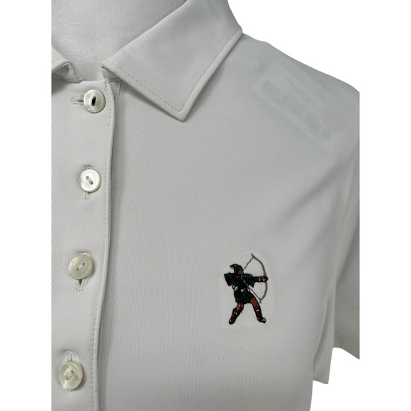 Womens Peter Millar White Golf Polo L Performance UPF 50 Sporty Resort Coastal - Picture 3 of 11